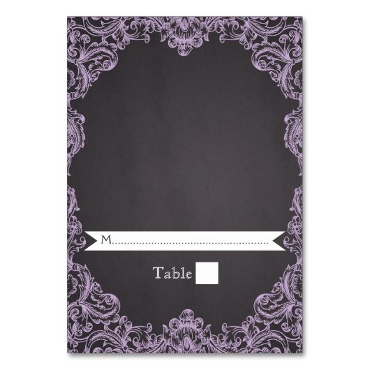Carte d'escorte mariage Lavender frame & chalkboar (Par défaut)