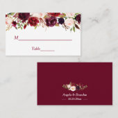 Carte d'escorte Mariage Place Floral Rouge Bourgog (Devant / Derrière)