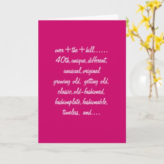 CARTE DESCRIPTION D'UNE PERSONNE DE 40 ANS (Fleur jaune)