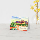 Carte Désert aquarelle personnalisable (Fleur jaune)