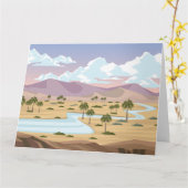 Carte Désert avec palmiers (Fleur jaune)