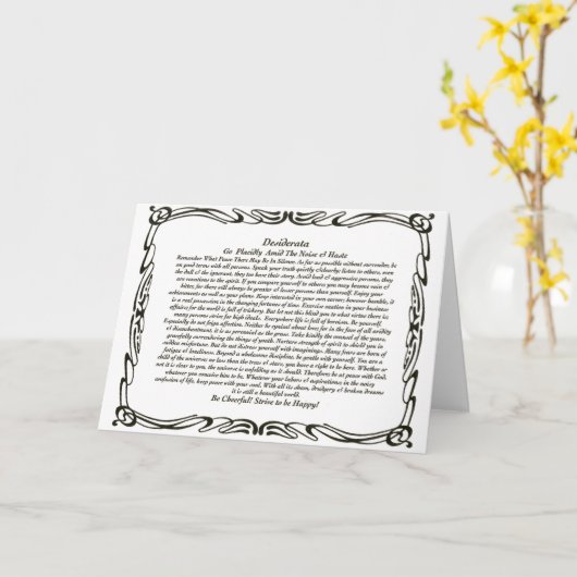 Carte DESIDERATA (Fleur jaune)