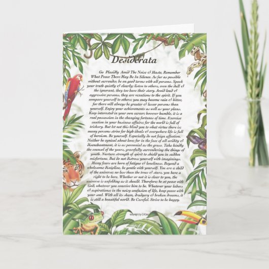 Carte DESIDERATA (Devant)