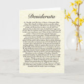 Carte DESIDERATA (Fleur jaune)