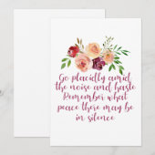 Carte Desiderata Poem Citation paisible Serene Florate C (Devant / Derrière)