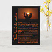 Carte Desiderata Poem Praying At Sunsent (Fleur jaune)