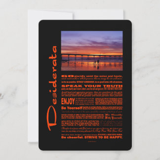 Carte Desiderata Poème Coucher De Soleil Coloré Derrière
