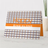 Carte Design amusant avec orange et plaid (Dos)