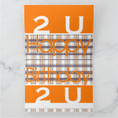 Carte Design amusant avec orange et plaid (Intérieur)