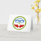 Carte Design artistique cool de triathlon (Fleur jaune)