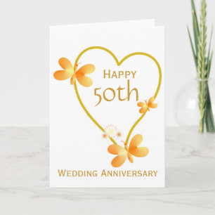 Carte Design cardiaque 50e anniversaire de Mariage perso