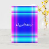 Carte Design d'anniversaire Abstrait en rose et bleu (Fleur jaune)