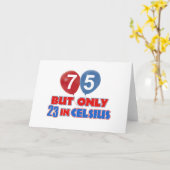 Carte Design d'anniversaire de 75 ans (Fleur jaune)