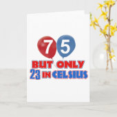 Carte Design d'anniversaire de 75 ans (Fleur jaune)