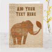 Carte Design d'art tribal des éléphants (Fleur jaune)