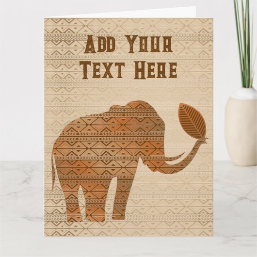 Carte Design d'art tribal des éléphants (Devant)