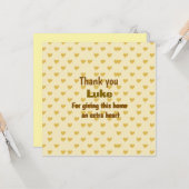 Carte Design de coeur de Merci personnalisé (Devant/Arrière en situation)