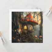 Carte Design de gnome et de champignon (Devant/Arrière en situation)