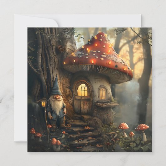 Carte Design de gnome et de champignon (Devant)