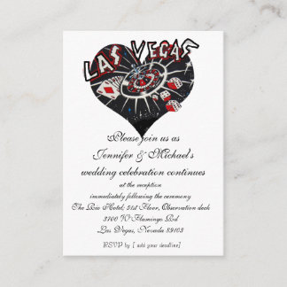 Carte design de la réception de mariage Las Vegas