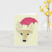 Carte Design de loup de Noël, noir à l'intérieur (Fleur jaune)