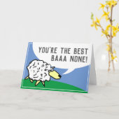 Carte Design de mouton de dessin animé avec chignon (Fleur jaune)