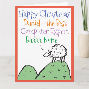 Carte Design de mouton Joyeux Noël à un expert en inform