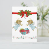 Carte Design de Noël avec anges (Debout devant)