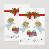 Carte Design de Noël avec anges (Devant / Derrière)