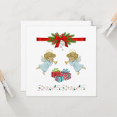 Carte Design de Noël avec anges (Devant/Arrière en situation)