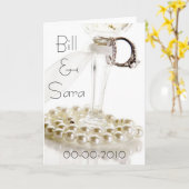 Carte Design de perles de Mariage blanc romantique (Fleur jaune)