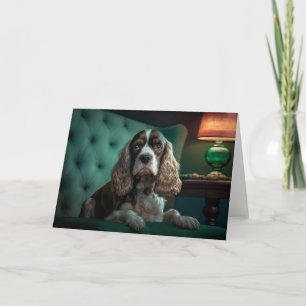 Carte Design de portrait classique de Cocker Spaniel élé