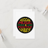 Carte Design de reggae avec des paroles et des citations (Devant/Arrière en situation)