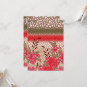 Carte Design de tissu complexe avec motifs floraux (Devant/Arrière en situation)