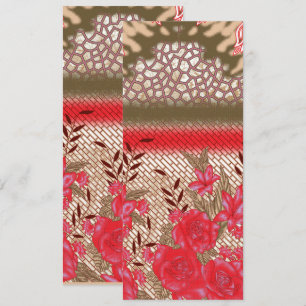 Carte Design de tissu complexe avec motifs floraux