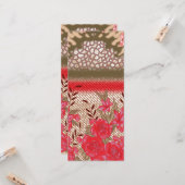 Carte Design de tissu complexe avec motifs floraux (Devant/Arrière en situation)