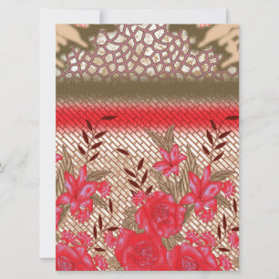Carte Design de tissu complexe avec motifs floraux