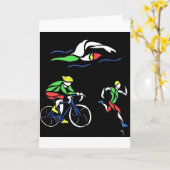 Carte Design de triathlon coloré (Fleur jaune)