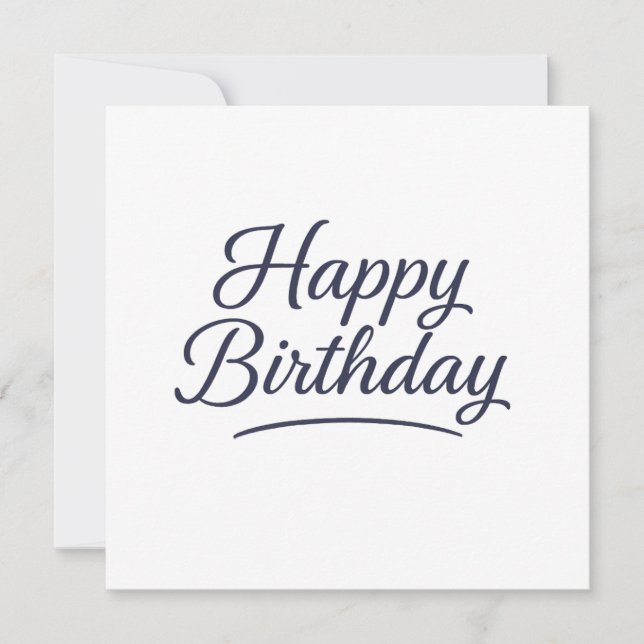 Carte Design élégant de calligraphie d'anniversaire (Devant)
