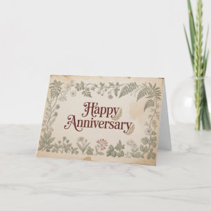 Carte Design Élégant Vintage "Joyeux Anniversaire"
