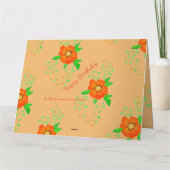 Carte Design floral orange vif (Dos)