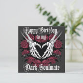 Carte Design gothique d'anniversaire pour votre âme somb (Debout devant)