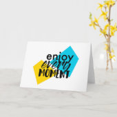 Carte Design graphique moderne et amusant "Profitez de c (Fleur jaune)