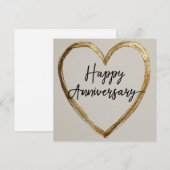 Carte Design "Joyeux Anniversaire" avec cœur doré (Devant / Derrière)