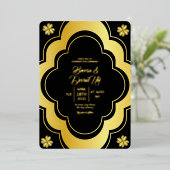 Carte Design mariage Élégante Et Classique Gold Fo (Debout devant)