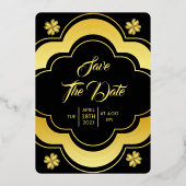 Carte Design mariage Élégante Et Classique Gold Fo (Verso)