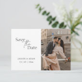 Carte Design moderne Blush Script photo mariage Enregist (Debout devant)