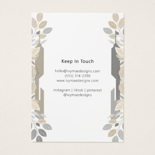 Carte Design Moderne Chic Foliage Bâtiments (Dos)