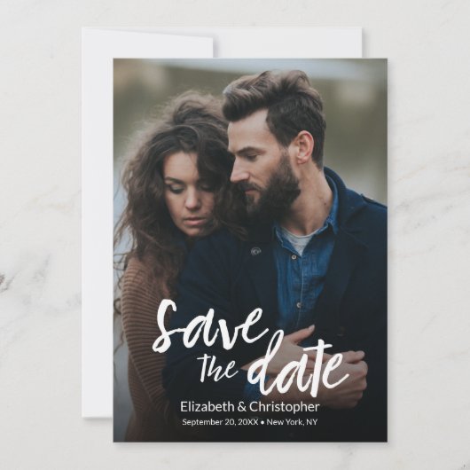 Carte Design moderne manuscrit QR CODE mariage site Web (Devant)
