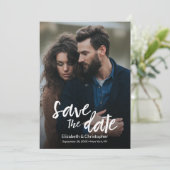 Carte Design moderne manuscrit QR CODE mariage site Web (Debout devant)